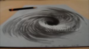 Drawing a 3D Vortex, Hole Illusion & Three Dimensional Space