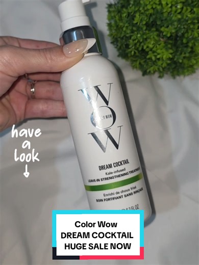 Color Wow Dream Cocktail Kale infused Leave in Hair strengthening Treatmean On sale now BE QUICK #colorwow #hairtreatment #damagedhair #tiktokmademebuyit #fyp