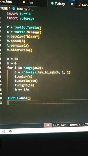 How To Make 💣Animated Circle👈 In Python #coding #trending