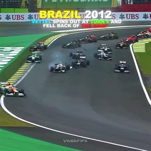 The Craziest Vettel Comeback At Brazil 2012.🏎️😱#f1 #formula1