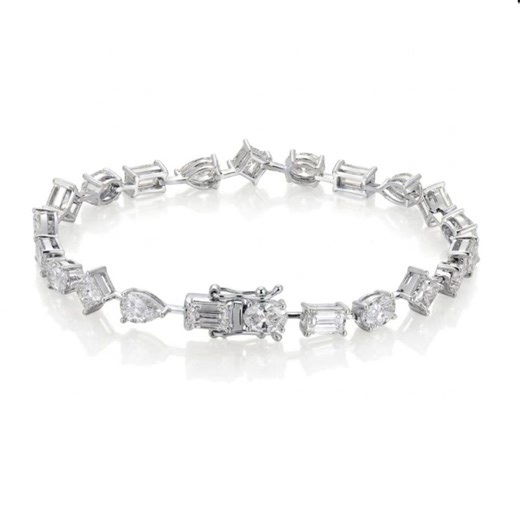 Buy Mixed Cut Diamond Tennis Bracelet – White Gold Anniversary Jewelry Online in India - Etsy