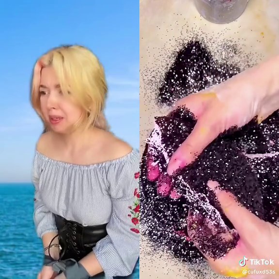 Dynamic Split-Screen Artistry with Colorful Powders