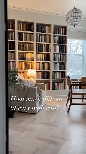 Homeworthy on Instagram: "DIY library wall dreams come true! 📚🛠️ @longingtocomehome custom-built this incredible bookcase for a seamless look—and for a steal!! Details on her IG page! #homelibrary #DIY #diyhome #homerenovation #house #homeimprovement #homeworthy"
