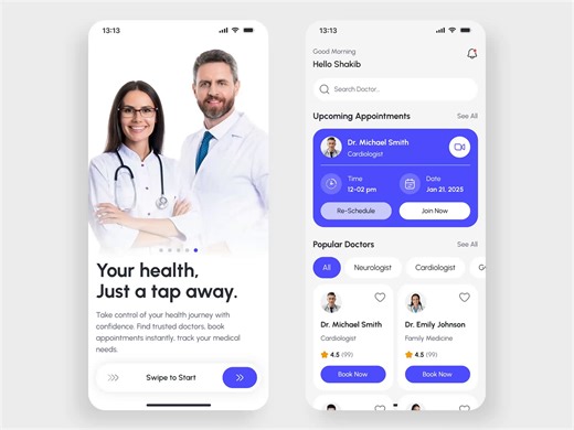 Healthcare Mobile UI/UX Design | Doctor App