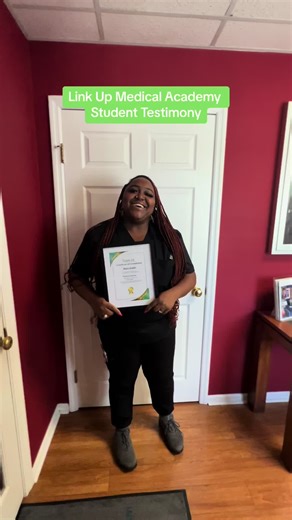 Student testimony on her experiences with completing her hands on training and now a Certified Medical Assistant. Link Up with the BEST not thr rest!##Linkupmedicalacademy##Linkup###medicalassistantlife💉💊📊📇📥📠##phlebotomytraining💉##medicaltrainingcenter💊💉🏩