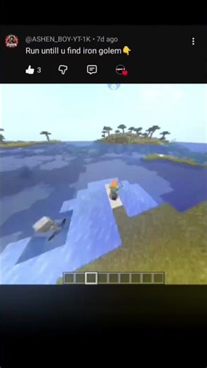 run until I find iron golem #minecraft #trending #viral