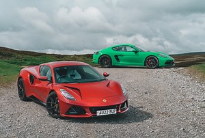 Lotus Emira takes on the Porsche Cayman GTS | Autocar