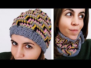 HOW TO CROCHET HAT + COWL WITH APACHE TEARS STITCH: step by step crochet tutorial ♥ Crochet Lovers
