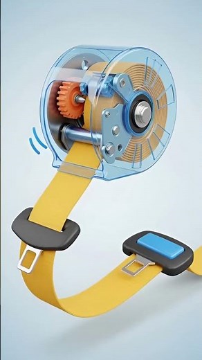 “Safety Buckle Mechanism Close-Up | Seatbelt Locking System Animation”