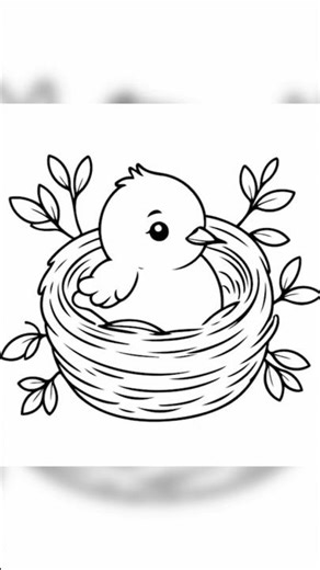 easy bird nest drawing#short#shorts