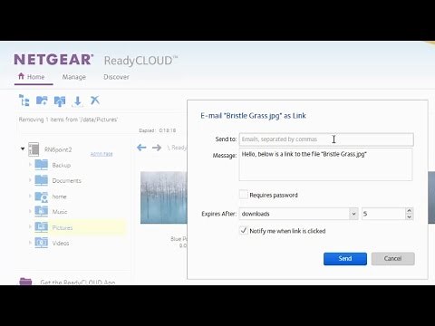 Using NETGEAR ReadyCLOUD & ReadyNAS, send files as a link