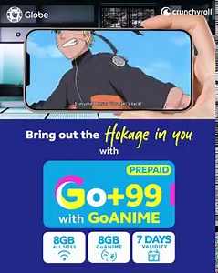 Meet ninjas and tailed beasts from Naruto on Crunchyroll with Go 99 with GoANIME. 🍃 Head to your GlobeOne app to register and enjoy streaming today. For more updates on all things anime, join Sugoi Society on Facebook. | Globe Telecom