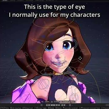 Making flatter, more stylized spherical eyes in Blender #tutorial #blender #stylized