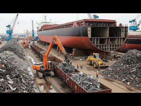 Inside a Modern Ship Breaking Yard Dismantling Massive Ocean Vessels