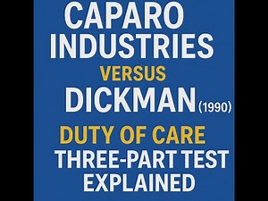 Caparo Industries versus Dickman 1990 | Duty of Care Three Part Test Explained (IRAC Method)