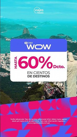 ¡Descuentos Cyber WOW en Viajes Falabella!
