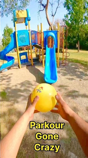 Bella ciao parkour Roof top playground Climbing 🪜 with Ball Challenge ⚽️ 😱
