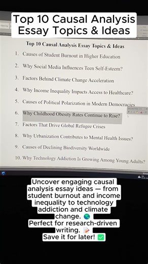 Top 10 Causal Analysis Essay Topics & Ideas