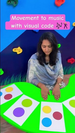 Fun movement to music activity for kids💃with visual code🟢🟣Improve auditory 👂listening #school