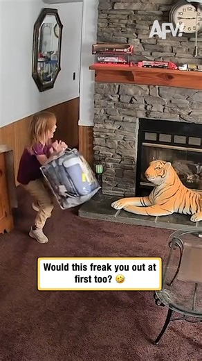 How did a TIGER get in here!? 🐅 #afv #funny | America's Funniest Home Videos
