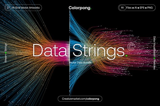 Data Strings – Vector Bundle, a Technology Illustration by Colorpong
