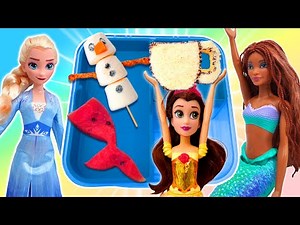 Little Mermaid Ariel And Disney's Elsa Packs Princess Themed School Lunch Box | Fun Videos For Kids
