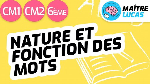 Les natures et les fonctions des mots - Français, grammaire - CM1 - CM2 - 6ème - Cycle 3