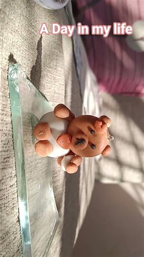 a cute bear with homemade clay #diy 🎀