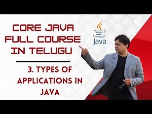 3. Types of Applications in Java | Core Java in Telugu
