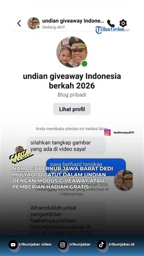 HATI-HATI MODUS PENIPUAN BARU! Mengatasnamakan DEDI MULYADI