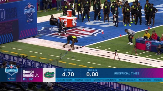 George Gumbs Jr. runs official 4.66-second 40-yard dash at 2026 combine