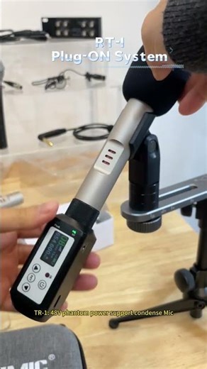 ACEMIC RT-1 Wireless Plug-ON System: 48V Phantom Power for Condenser Mics & Audio Transmission