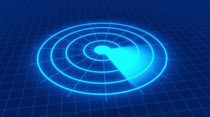 3D Radar Screen Animation. Animated Blue Radar Screen. 4K