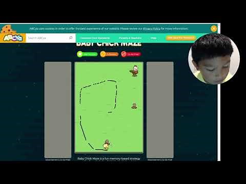 Aadit plays 'Baby Chick Maze' on ABCya