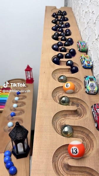 Silly Little Marble Run Race with a Satisfying Finish