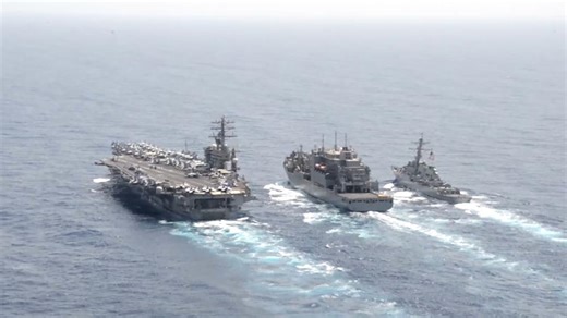 177K views · 8.3K reactions | The Nimitz-class aircraft carrier USS Nimitz (CVN 68) conducts a replenishment-at-sea with the Lewis and Clark-class dry cargo ship USNS Cesar Chavez (T-AKE 6) in the U.S. Central Command area of responsibility. U.S. Navy U.S. Naval Forces Central Command / U.S. 5th Fleet | U.S. Central Command | Facebook