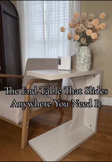 C-Shaped End Table for Small Spaces