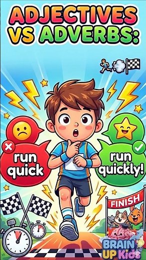 Learn Adverbs & Verbs Easily 📚✨ | English Grammar for Kids #shorts