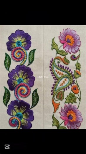 very beautiful illustrated embroidery designs for pillow 🌹✨