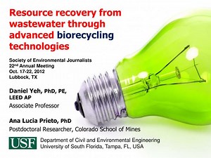 Resource recovery from wastewater through advanced biorecycling technologies - SlideServe