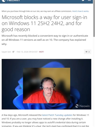 02-15-2026 Microsoft is beginning to block certain AutoLogin and sign-in workarounds across Windows 10 and Windows 11 builds. This isn’t just about convenience — it could impact: Small businesses Manufacturing PCs Kiosk systems Automation setups that rely on automatic user login Microsoft says the change is part of security hardening and closing authentication bypasses in newer Windows builds. If you rely on: AutoLogin PCs Scheduled tasks triggered at login Kiosk or unattended systems This is so