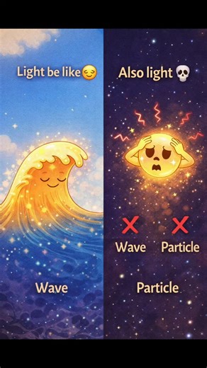 Physics Station Official on Instagram: "Light be like 😌 Also light be like 💀 Wave ❌ Particle ❌ Physics: Both ✨ This reel explains Dual Nature of Radiation – Class 12 Physics with ✔ photoelectric effect basics ✔ frequency vs intensity clarity ✔ most common NEET & JEE exam traps 📌 SAVE this reel — Modern Physics is one of the easiest scoring areas. Follow @physics_station_latur for Physics made simple & exam-ready 📘🔥 #DualNatureOfRadiation #PhotoelectricEffect #ModernPhysics #Class12Physics #