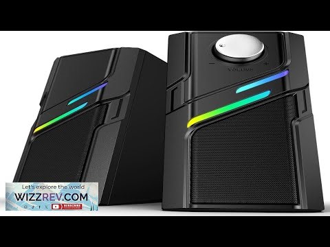 LENRUE Computer Speakers for Desktop PC with Easy Knob Clear Powerful Sound
