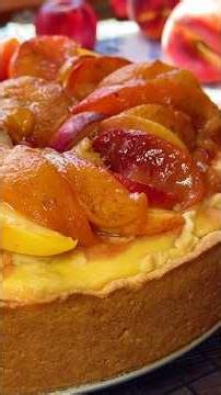 How to make a creamy, fragrant peach cheesecake with a crunchy, fruity layer!#cheesecake
