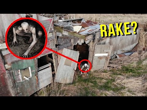 DRONE CATCHES THE RAKE AT HAUNTED ABANDONED BARN!! (HE'S REAL!)