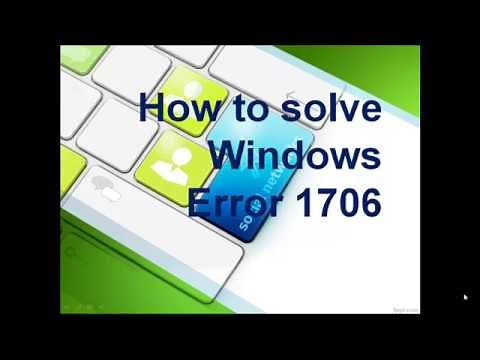 How to Solve Windows Error 1706