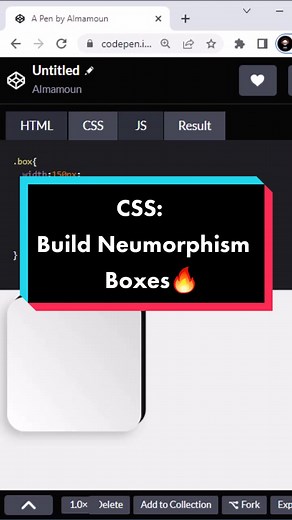 Create Neumorphism Box in CSS in just 30 seconds. “Neumorphism” is a new slang term in design circles — co-created by. — which essentially crosses the words “new” and “skeuomorphism”. Essentially, it's a new, minimal way to design with a soft, extruded plastic look. It's almost as if the interface has been vacuum-formed. #htmlcss #html #webdesign #webdeveloper #neumorphism