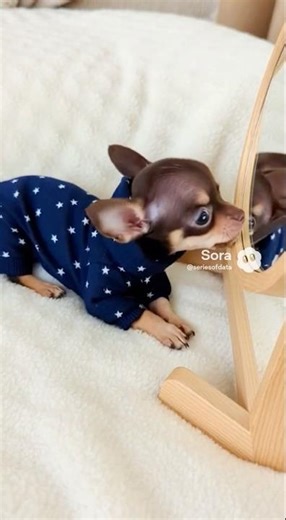 Groot the puppy shows off his new wardrobe