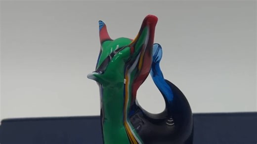 Hand-blown Art Glass Cat Sculpture – Murano Style, Multicolored Abstract Design - Etsy