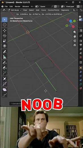 Blender Noob vs PRO: Draw Perfect Curves with the Pen Tool! || #blender #3danimation #tutorial #3d
